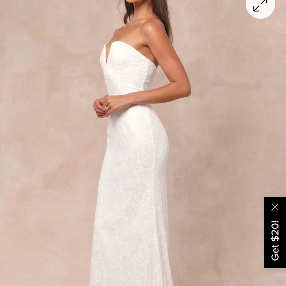 NWT Elegant White Strapless Dress - Picture 3 of 5